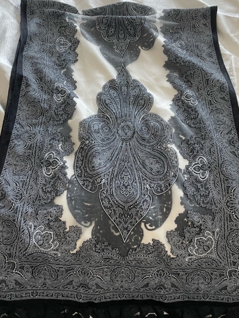 Gorgeous paisley Black & White Paisley scarf